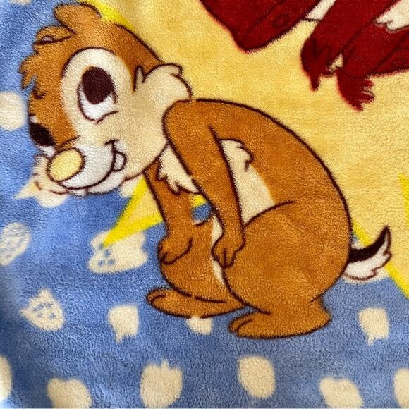 Vintage Chip and Dale Disney Blue Throw Blanket Lap Cover Rare 38” x 58” - Picture 2 of 11